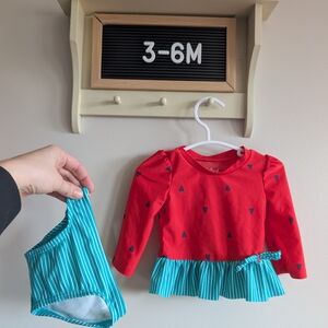 Cat & Jack Red and Blue Kids Swim Bikini